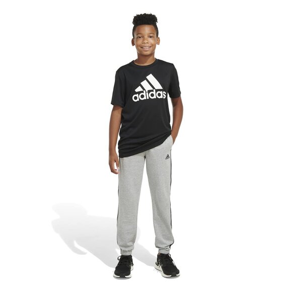 Adidas Boys' Big Elastic Waistband, French Terry 3-Stripe Jogger, Medium, NWT - Picture 3 of 5